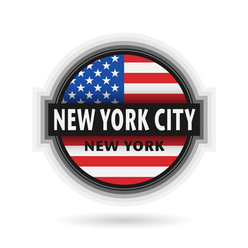 Emblem or label with name of New York City, New York