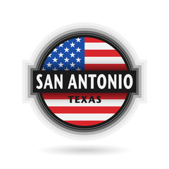 Emblem or label with name of San Antonio, Texas