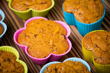 Delicious homemade pumpkin millet cupcakes