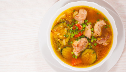 Meat soup with vegetables