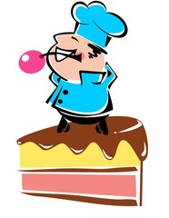 Повар изолированный на белом фоне