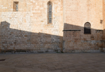 Fototapeta na wymiar Focade of a romanich Church in Soria, Spain