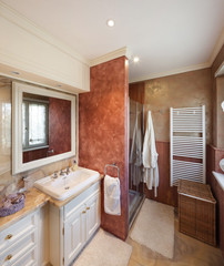 Interior, comfortable bathroom