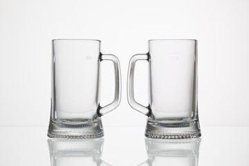 Empty glasses of beer