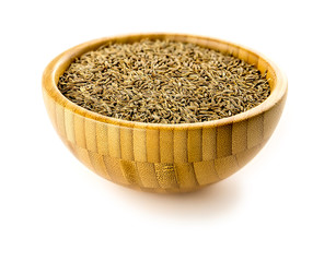 Fresh dried cumin seeds in a bowl