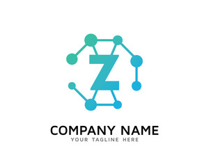 Letter Z Connecting Network Logo