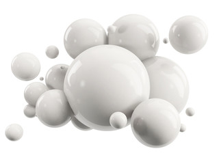 abstract group of white spheres on white