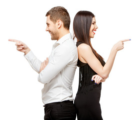 Portrait of a beautiful young happy smiling couple