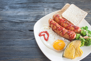 sausage and vegetables