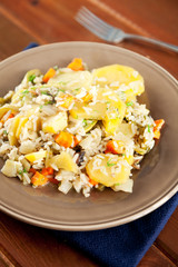 Potatoes with rice and vegetables
