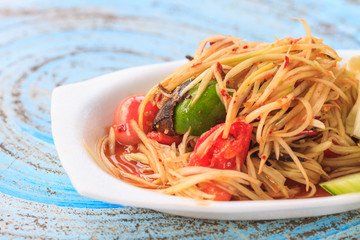 Thai delicious raw papaya salad