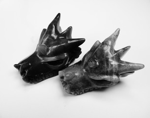 carved dragons made from semi precious stone