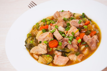 stewed meat with vegetables