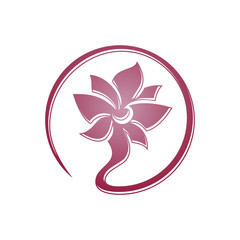 Circle Beautiful Flower Logo Icon