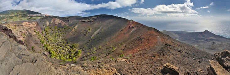 HDR-Panorama of volcanos San Antonio an Teneguia (La Palma, Canary Islands)