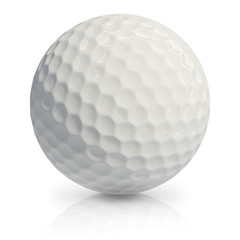 Golf ball on white background.