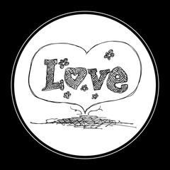Doodle of a love heart design