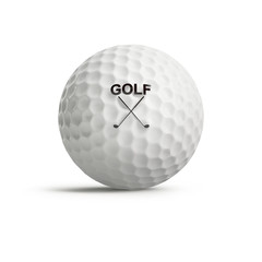 golf ball with golf club logo on white background