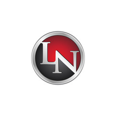 LN initial circle logo red
