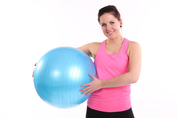 junge Frau mit Gymnastikball 2