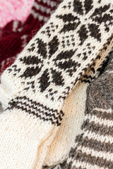 Wool socks are exposed to be sold