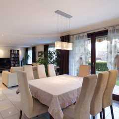 dining room of a modern apartment