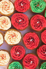 Delicious and colorful cup cakes