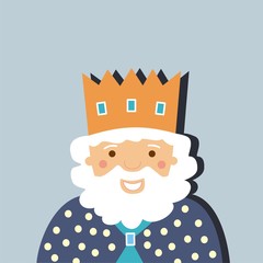 Rey Melchor sobre un fondo azul