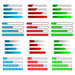 Set color progress bar vector  - obrazy, fototapety, plakaty