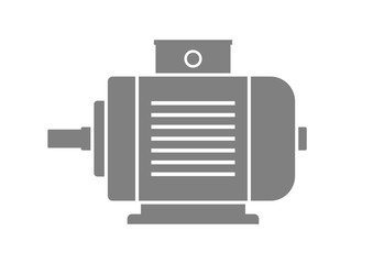 Grey electric motor on white background
