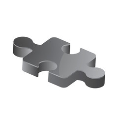 Silver 3D puzzle piece