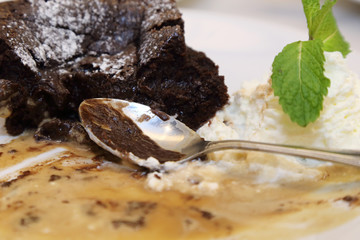 unfimished brownie on the plate