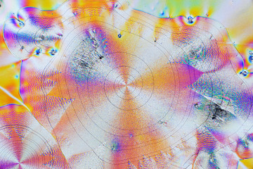 Colorful micro crystals in polarized light