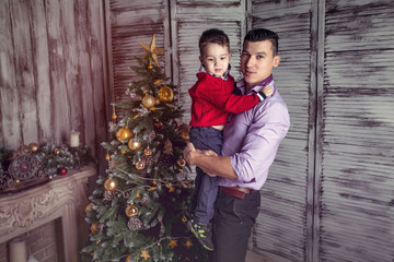 father and the son in the new year interior