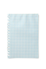 Piece of note paper on white background