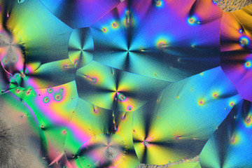 Colorful micro crystals in polarized light