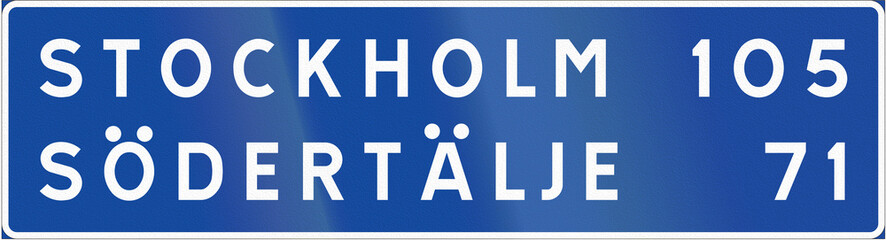 Road sign used in Sweden - Confirmatory sign