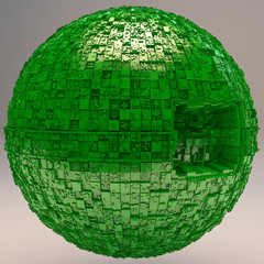 Sphere Space Station in Green