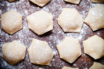 Pelmeni - Russian ravioli. Cooking process. Toned