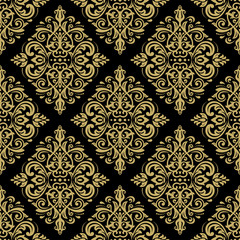 Damask Seamless Vector Golden Pattern