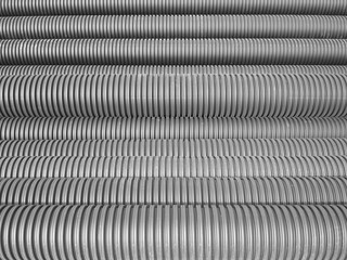 Background with plastic goffer pipes