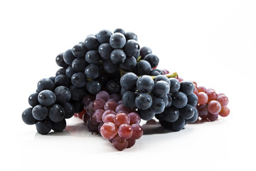 Collection of Fresh Grapes on Bright Backgroup Up Close