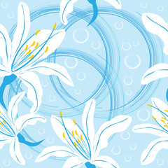 Fototapeta na wymiar seamless pattern lily flowers