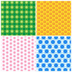 Four repeatable geometric pattern. Vector illustration.