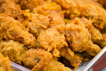 Chicken fried in a pan