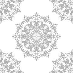 Seamless Oriental Vector Silver Background