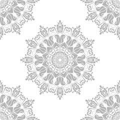 Seamless Oriental Vector Silver Background