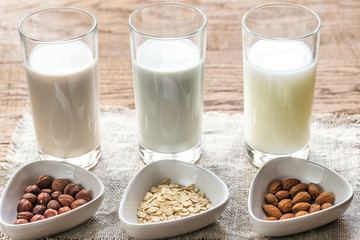 Different types of non-dairy milk