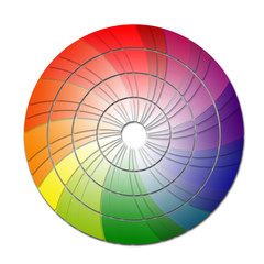 Color wheel concept on white background