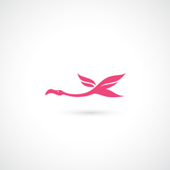 Obraz premium Flying flamingo symbol